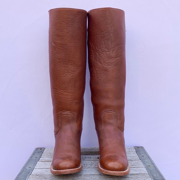 SOLD FRYE Vintage Near-New Campus Tall Knee High Brown Leather Riding Boots 7 - Picture 10 of 15